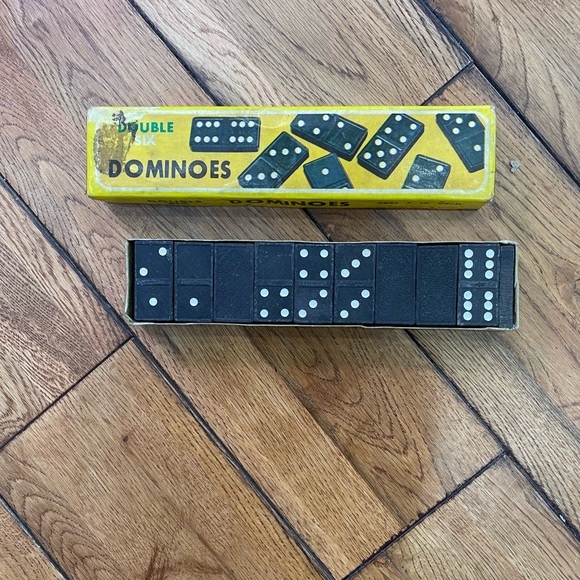 Complete Set of Black Double six Wood Dominoes; Made in Taiwan - Picture 3 of 3